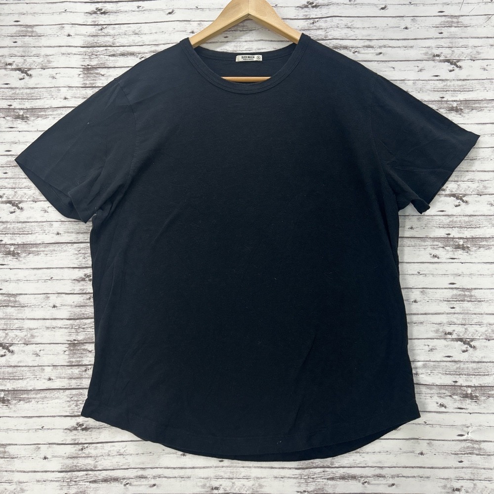 Buck Mason Mens Size XL Black Crewneck T-Shirt 100% Cotton Made In USA